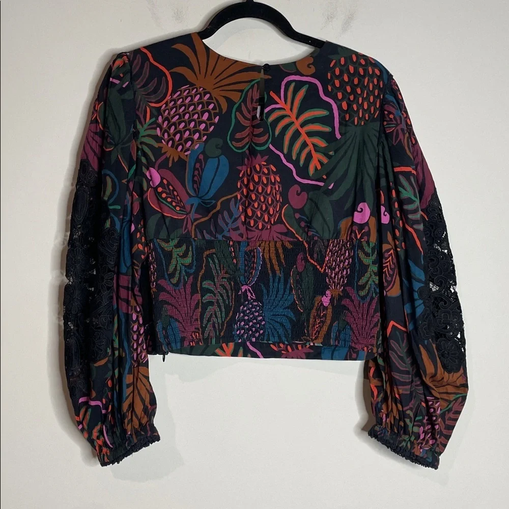 FARM Rio | Women’s Frutis Dream Puff Sleeve Blouse Size Large